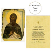ダマスカス正統祈りの言葉カードの聖ヨハネ プレイスカード