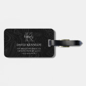 ダマスカス鋼パターカスタムンモノグラム&名前 ラゲッジタグ (裏面横)