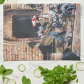 ダマスカス黄金の門，旧エルサレム キッチンタオル (折り畳み)