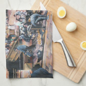 ダマスカス黄金の門，旧エルサレム キッチンタオル (四つ折り)