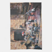 ダマスカス黄金の門，旧エルサレム キッチンタオル (縦)