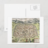 ダマスカス、シリア1620年の町の地図(版木、銅版、版画) ポストカード (正面/裏面)