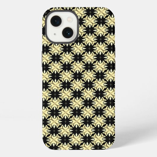 ダマスキッシュイエロー黒の幾何模様iPhone 6 iPhoneケース (裏面)