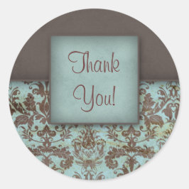 ダマスクありがとうシール ラウンドシール