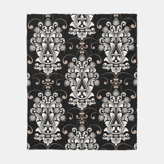 ダマスクかわいらしのシームレスなパターン フリースブランケット (正面)