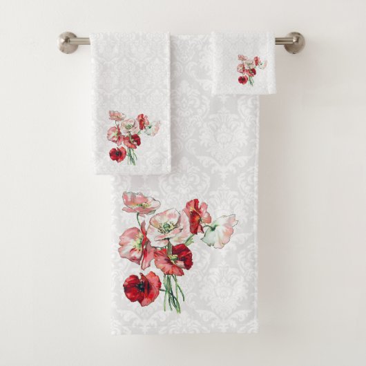 ダマスクとカラフル花 バスタオルセット (インサイチュ)
