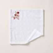 ダマスクとカラフル花 バスタオルセット (ウォッシュタオル)