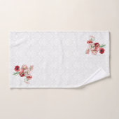 ダマスクとカラフル花 バスタオルセット (ハンドタオル)