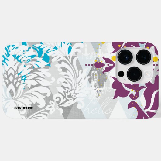 ダマスクとシャンデリアの抽象芸術三角形デザイン Case-Mate iPhoneケース (裏面 (横))