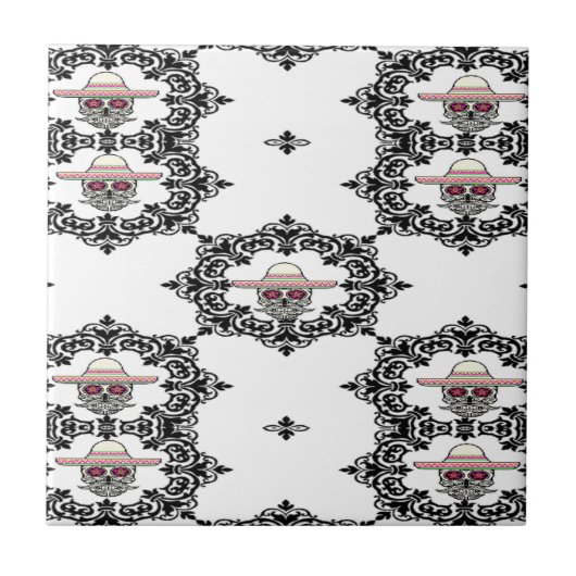 ダマスクとスカル タイル (正面)