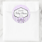 ダマスクとストライプラベンダーシャワー ラウンドシール (バッグ)