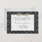 ダマスクとデイジーRSVP 招待状 (正面/裏面)