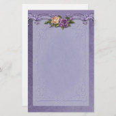 ダマスクとバラ紫の文房具 便箋 (正面/裏面)