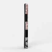 ダマスクとピンクのグリッターモノグラムの、 Case-Mate iPhoneケース (裏面/右)