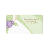 ダマスクとフローラ差出人住所ラベル ラベル (正面)