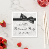 ダマスクとブラックボウフェイクリタイア スタンダードカクテルナプキン (インサイチュ)