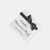 ダマスクとブラックボウフェイクリタイア スタンダードカクテルナプキン (角)