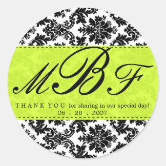 ダマスクとライム ラウンドシール