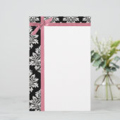 ダマスクとリボン文房具 便箋 (スタンド正面)