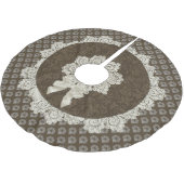 ダマスクとレースのようアンティークルッククリスマスツリースカート ブラッシュドポリエステルツリースカート (アングル)