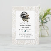 ダマスクとレースのゴシッ結婚クのリハーサルディナー 招待状 (スタンド正面)