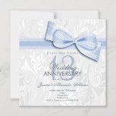 ダマスクと偽の弓の13回目のレースの結婚記念日 マグネット招待状 (正面)