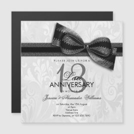 ダマスクと偽の弓の13回目のレースの結婚記念日 マグネット招待状