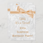 ダマスクと弓サプライズ誕生日パーティー 招待状 (正面/裏面)