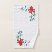 ダマスクと水の色の葉 バスタオルセット (ハンドタオル)