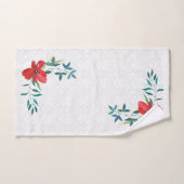 ダマスクと水の色の葉 バスタオルセット (ハンドタオル)