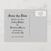 ダマスクと緑の日付はがきを保存 案内ポストカード (裏面)