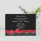 ダマスクと赤い縁ど弓で卒業 招待状 (スタンド正面)