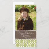 ダマスクのクリスマスフォトカード シーズンカード (正面/裏面)