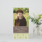 ダマスクのクリスマスフォトカード シーズンカード (スタンド正面)