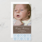 ダマスクのクリスマスフォトカード シーズンカード (正面/裏面)