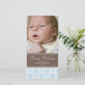 ダマスクのクリスマスフォトカード シーズンカード (スタンド正面)