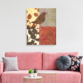 ダマスクのスパロー キャンバスプリント (インサイチュ (リビング))