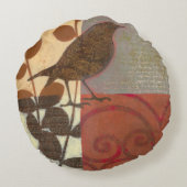 ダマスクのスパロー ラウンドクッション (裏面)