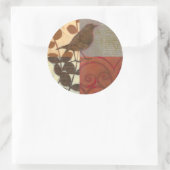 ダマスクのスパロー ラウンドシール (バッグ)