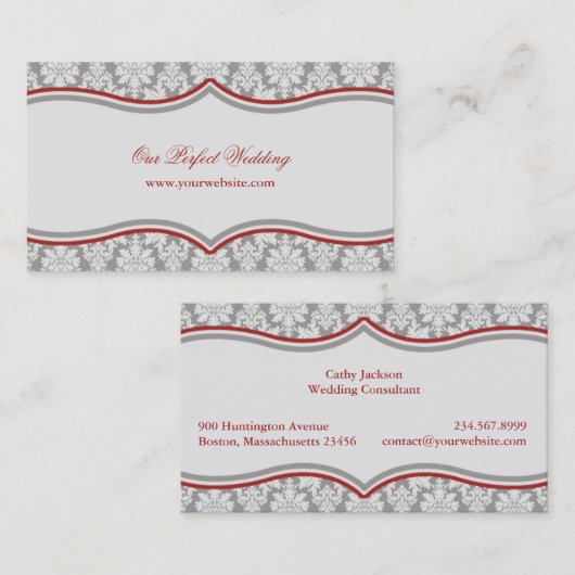 ダマスクのバナーの名刺 名刺 (正面/裏面)