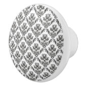 ダマスクのパターフランスのン、ダマスク、白黒 セラミックノブ (右)