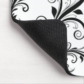 ダマスクのパターフランスのン、ダマスク、白黒 マウスパッド (コーナー)