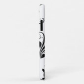 ダマスクのパターフランスのン、ダマスク、白黒 Case-Mate iPhoneケース (裏面/右)