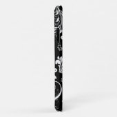 ダマスクのパターフランスのン、ダマスク、白黒 Case-Mate iPhoneケース (裏面/右)