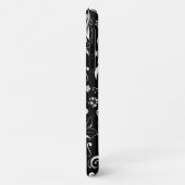 ダマスクのパターフランスのン、ダマスク、白黒 Case-Mate iPhoneケース (裏面/左)