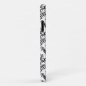 ダマスクのパターフランスのン、ダマスク、白黒 Case-Mate iPhoneケース (裏面/右)