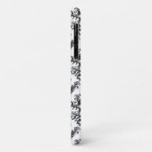 ダマスクのパターフランスのン、ダマスク、白黒 Case-Mate iPhoneケース (裏面/左)