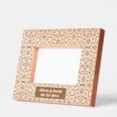 ダマスクのパターン名と結婚日付 レーザー彫刻フレーム (左)