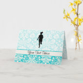 ダマスクのパターン;ガールランニング カード (黄色い花)