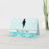 ダマスクのパターン;ガールランニング カード (正面)